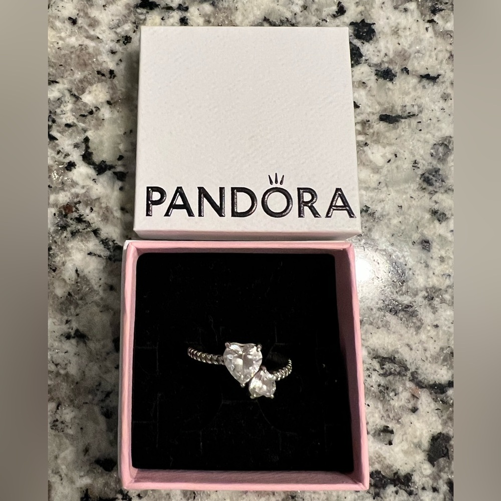 Pandora Silver Star Ring with Pavé Crystals